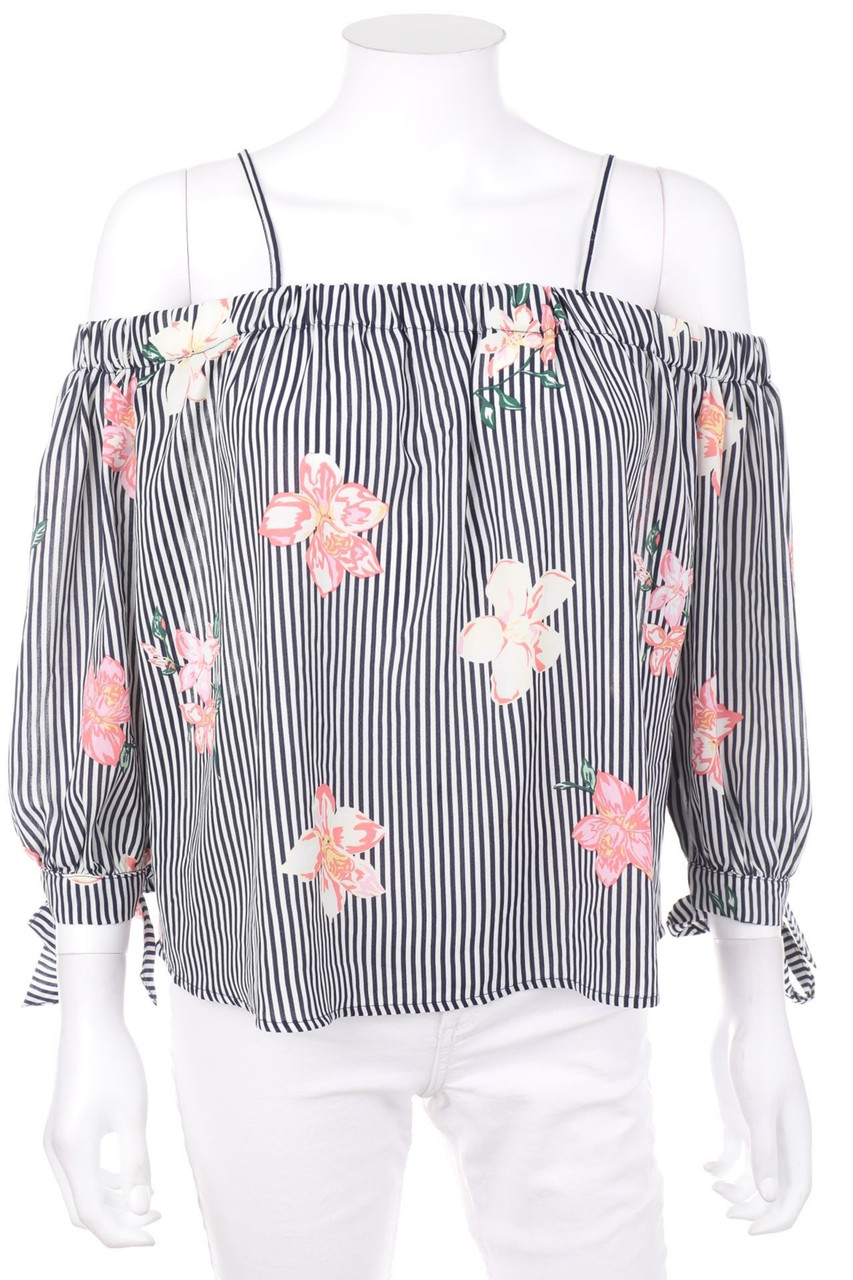 FB SISTER - Carmen-Bluse mit Print - M