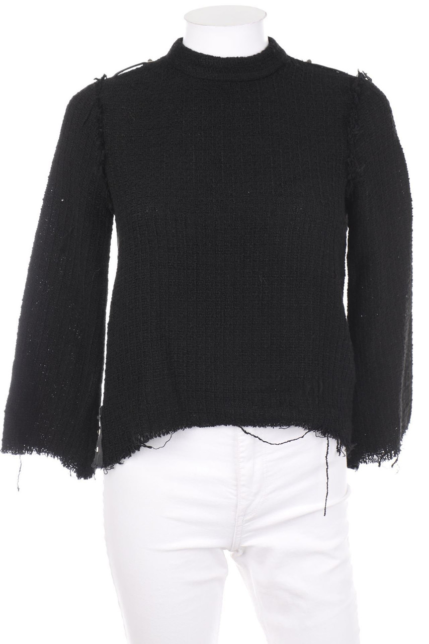 ZARA - Longsleeve-Shirt im Destroyed Look mit Applikationen - XS