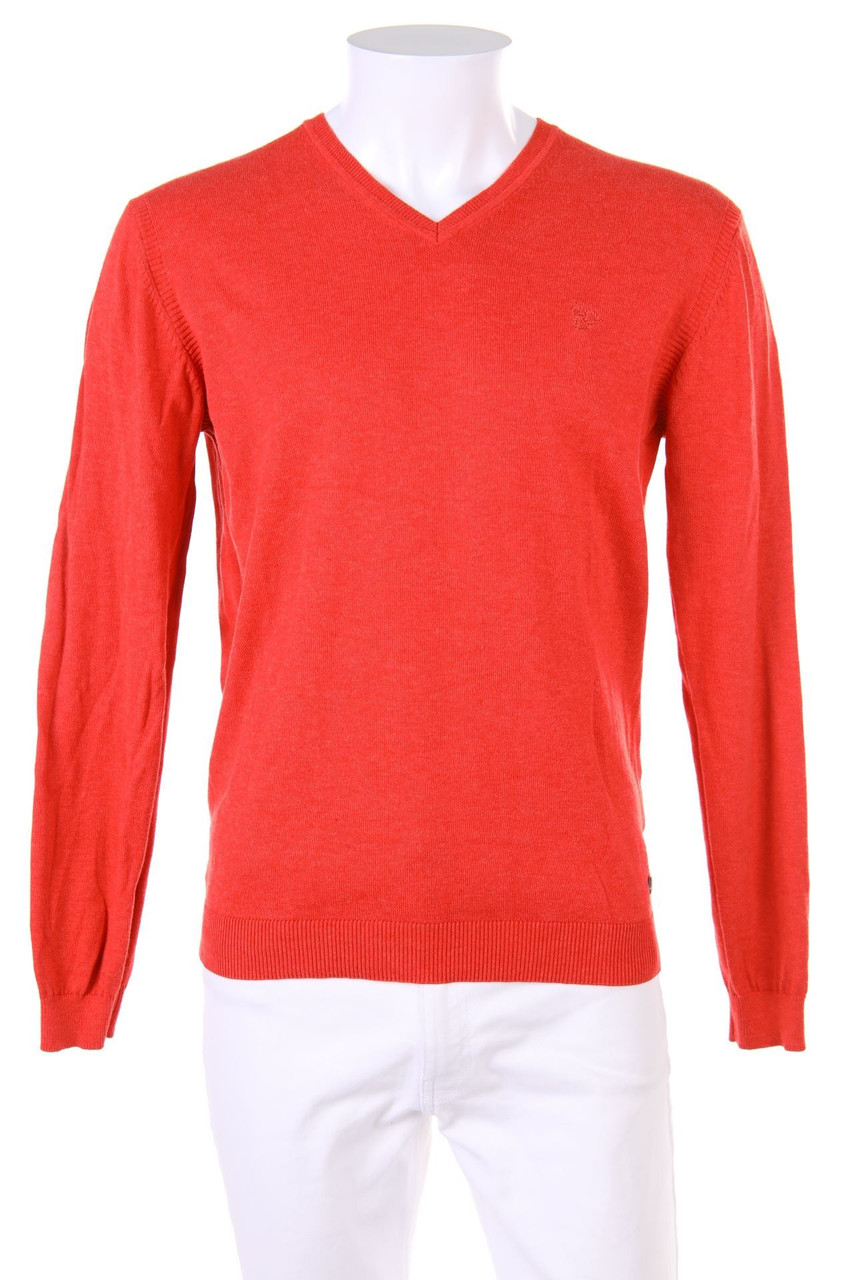ROY ROBSON - Baumwoll-Strick-Pullover mit V-Neck - L