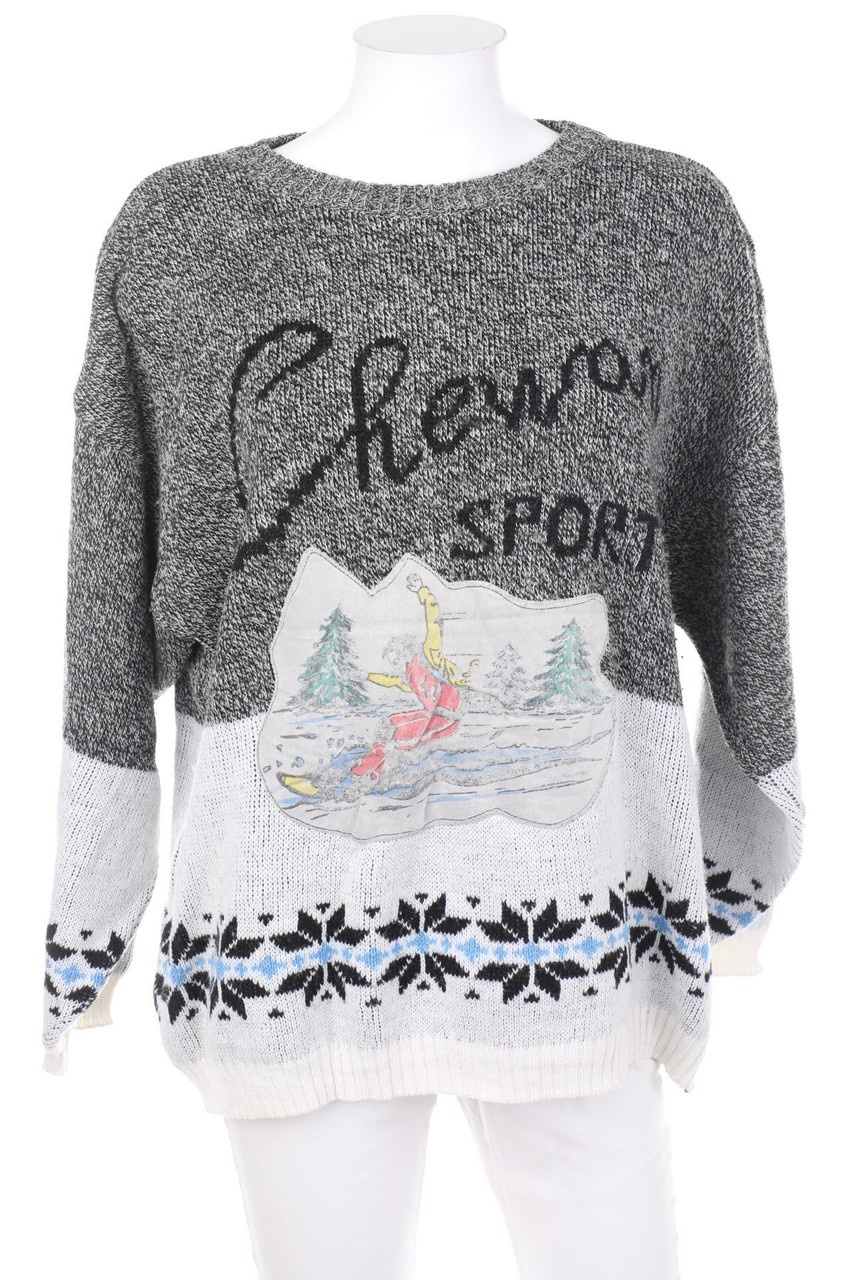 CHEWAN - Vintage-Strick-Pullover aus Woll-Mix - D 44