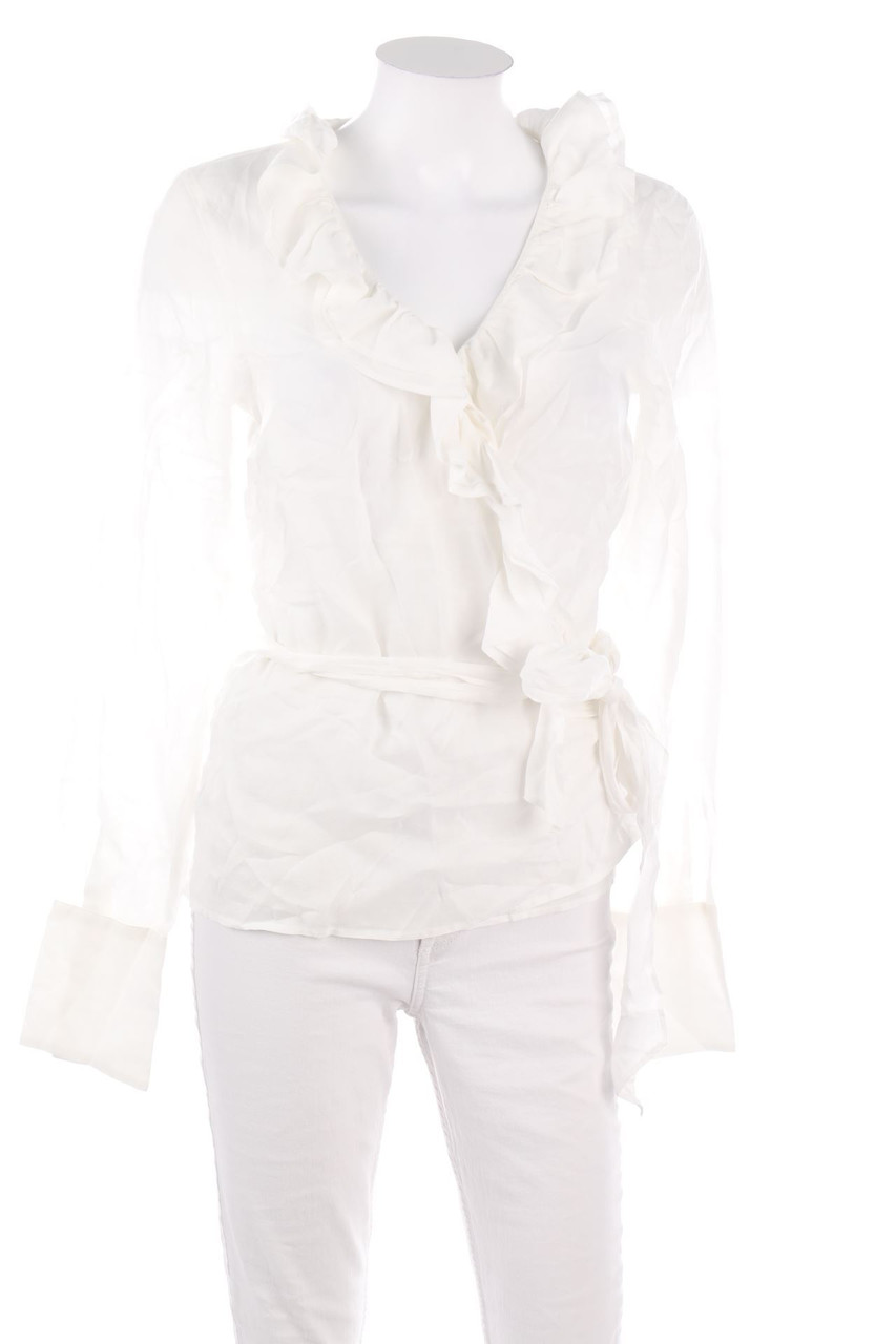 REPEAT - Wickel-Bluse mit Volants - D 38