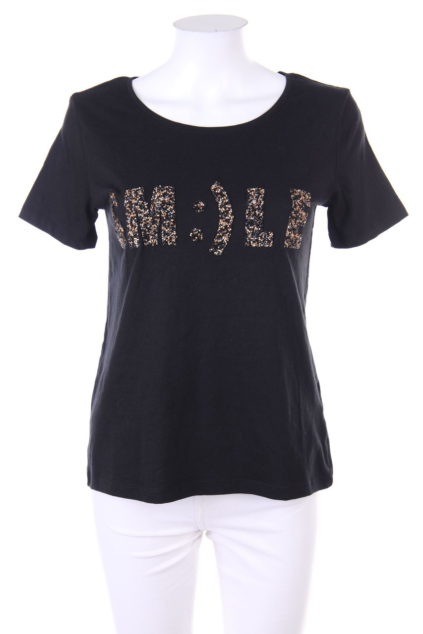 BLIND DATE - Kurzarm-Shirt mit Schmuckstein-Applikation - D 34