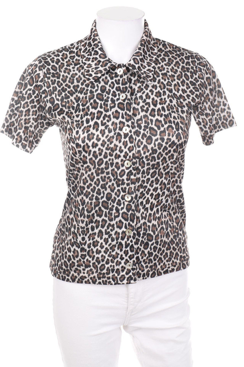 CLOCKHOUSE by C&A - Hemd-Bluse mit kurzem Ärmel mit Leo-Print - S