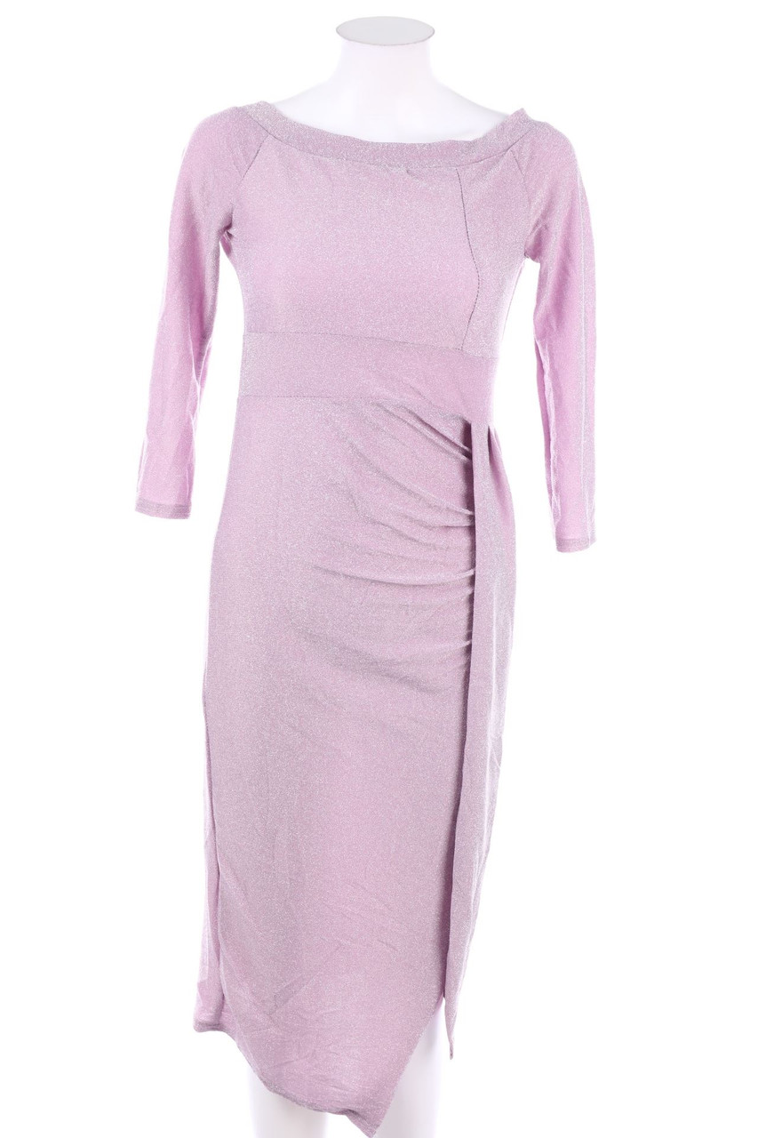 Ohne Label - Glitzer-Abendkleid mit Schlitz - S