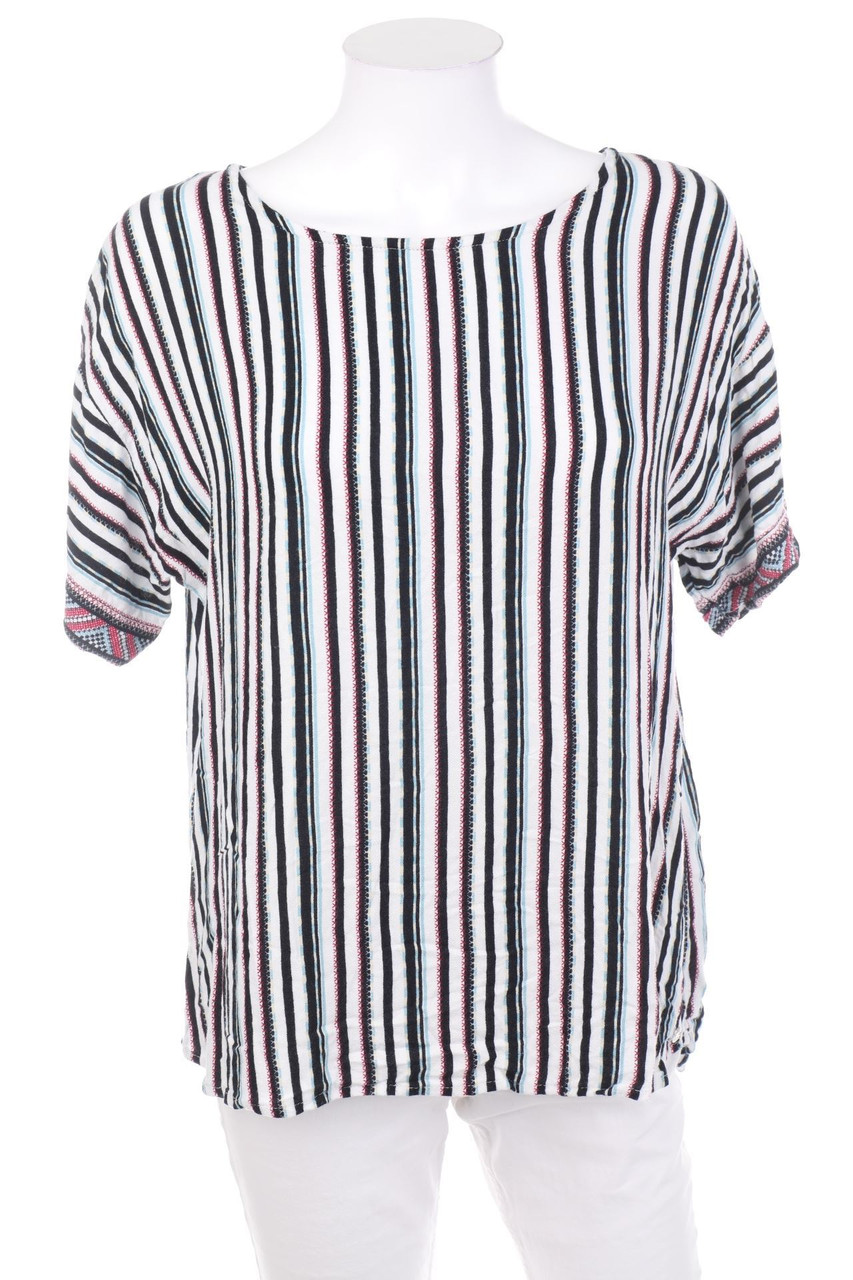 CECIL - Kurzarm-Bluse mit Streifen - M