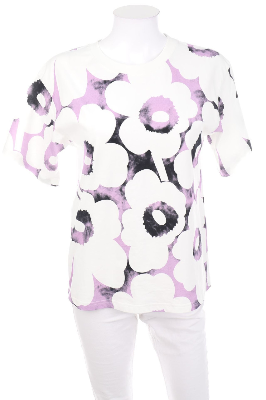 marimekko - Kurzarm-Shirt mit floralem Muster - XXS