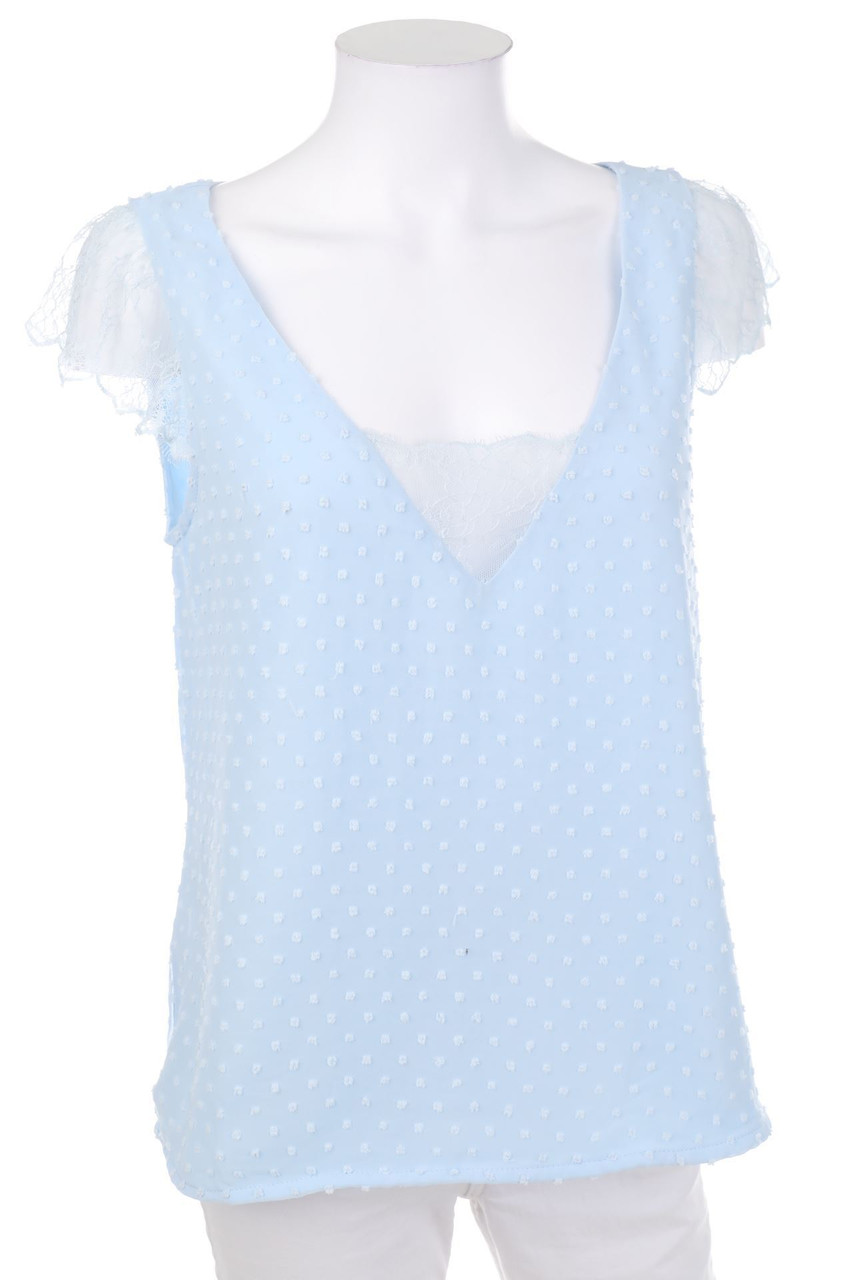 SHEIN - Kurzarm-Shirt mit Spitzen-Einsatz - M