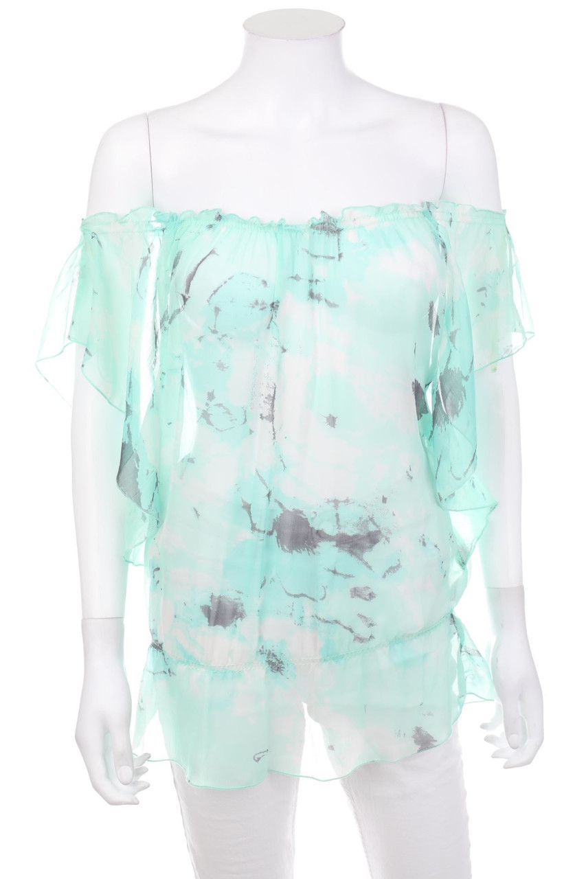 zebra - Carmen-Kurzarm-Bluse mit Print - XS