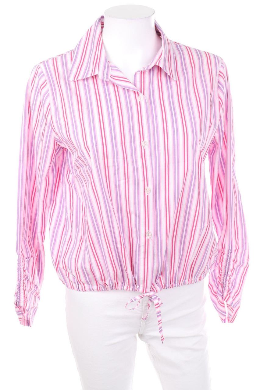 NUNA LIE - Streifen-Hemd-Bluse mit Schleife - M