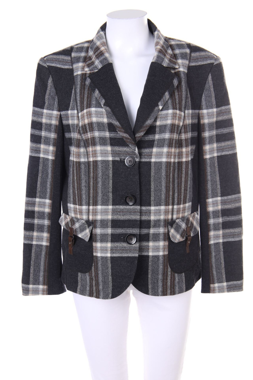GERRY WEBER - Karo-Blazer mit aufgesetzten Taschen - L