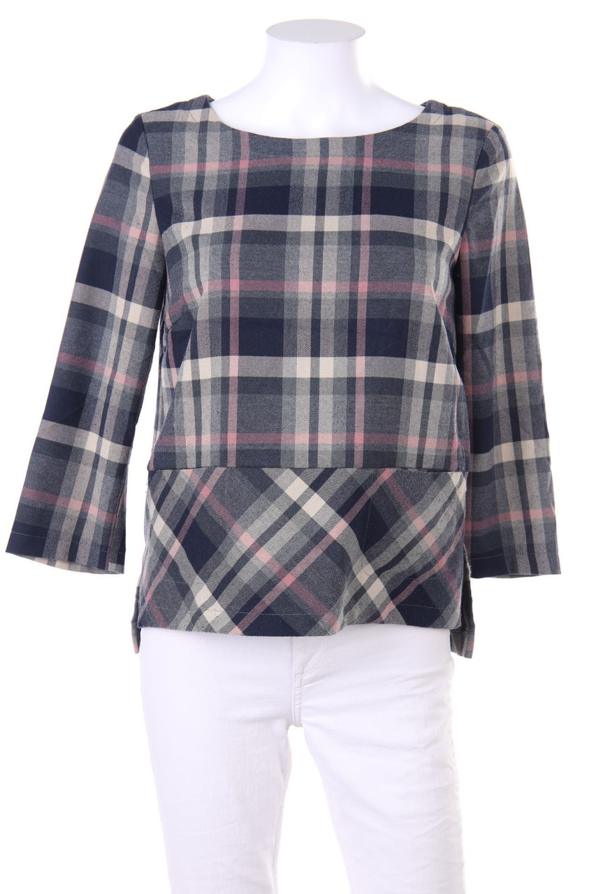 ESPRIT - Tartan-Bluse mit 3/4-Ärmel - D 36