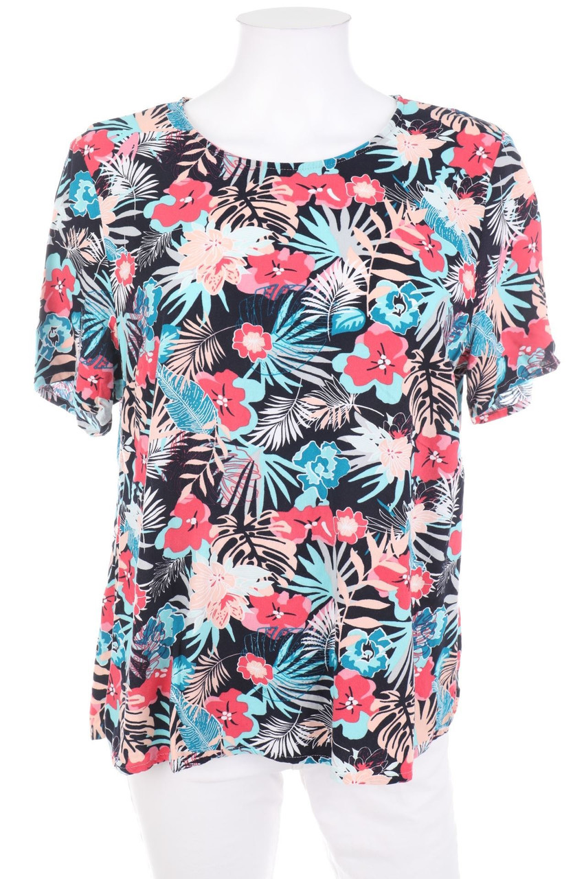 Dress In - Kurzarm-Bluse mit Tropical Print - L