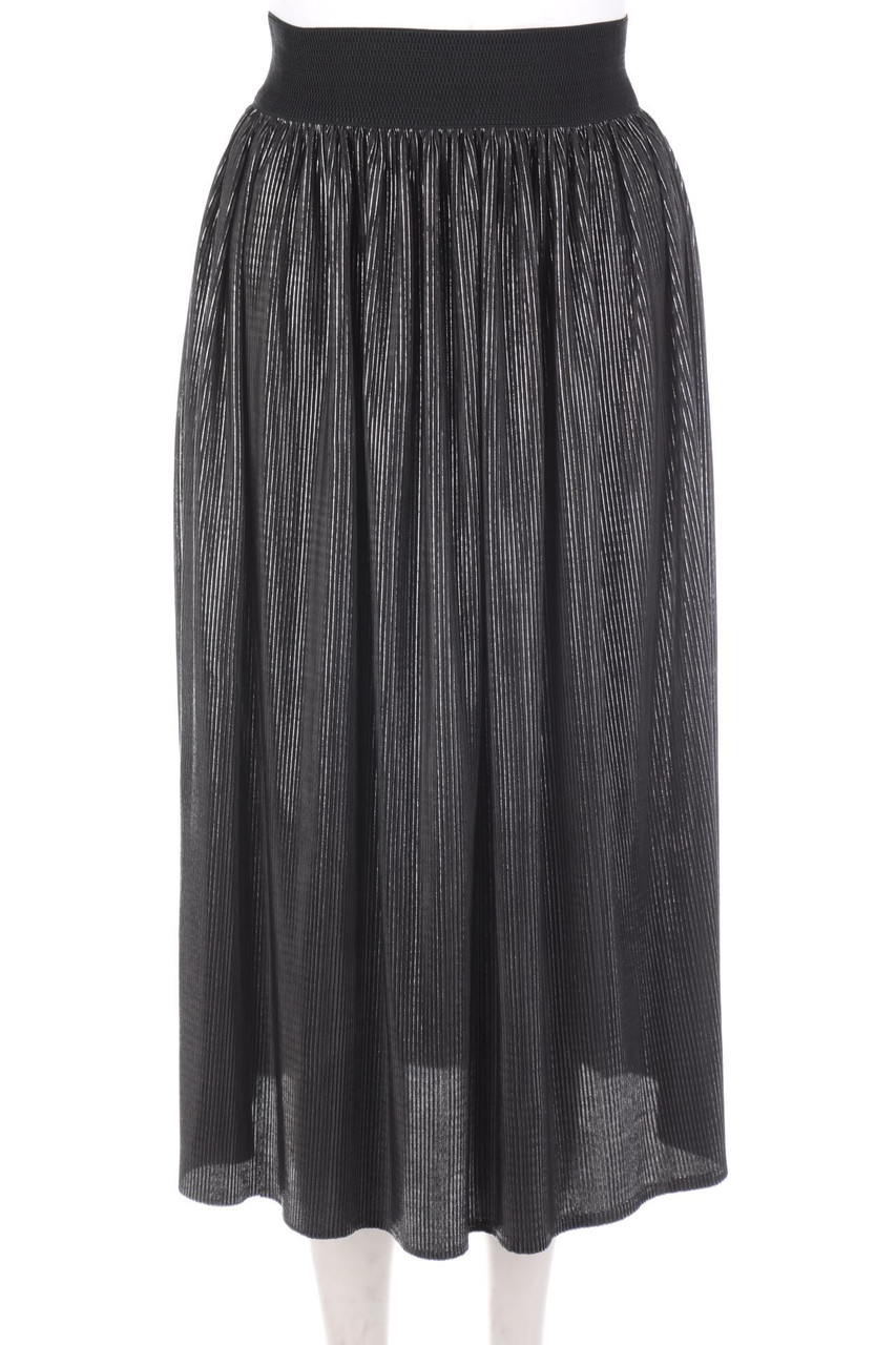 TODAY - Midi-Plissé-Rock mit Metallic-Effekt - M