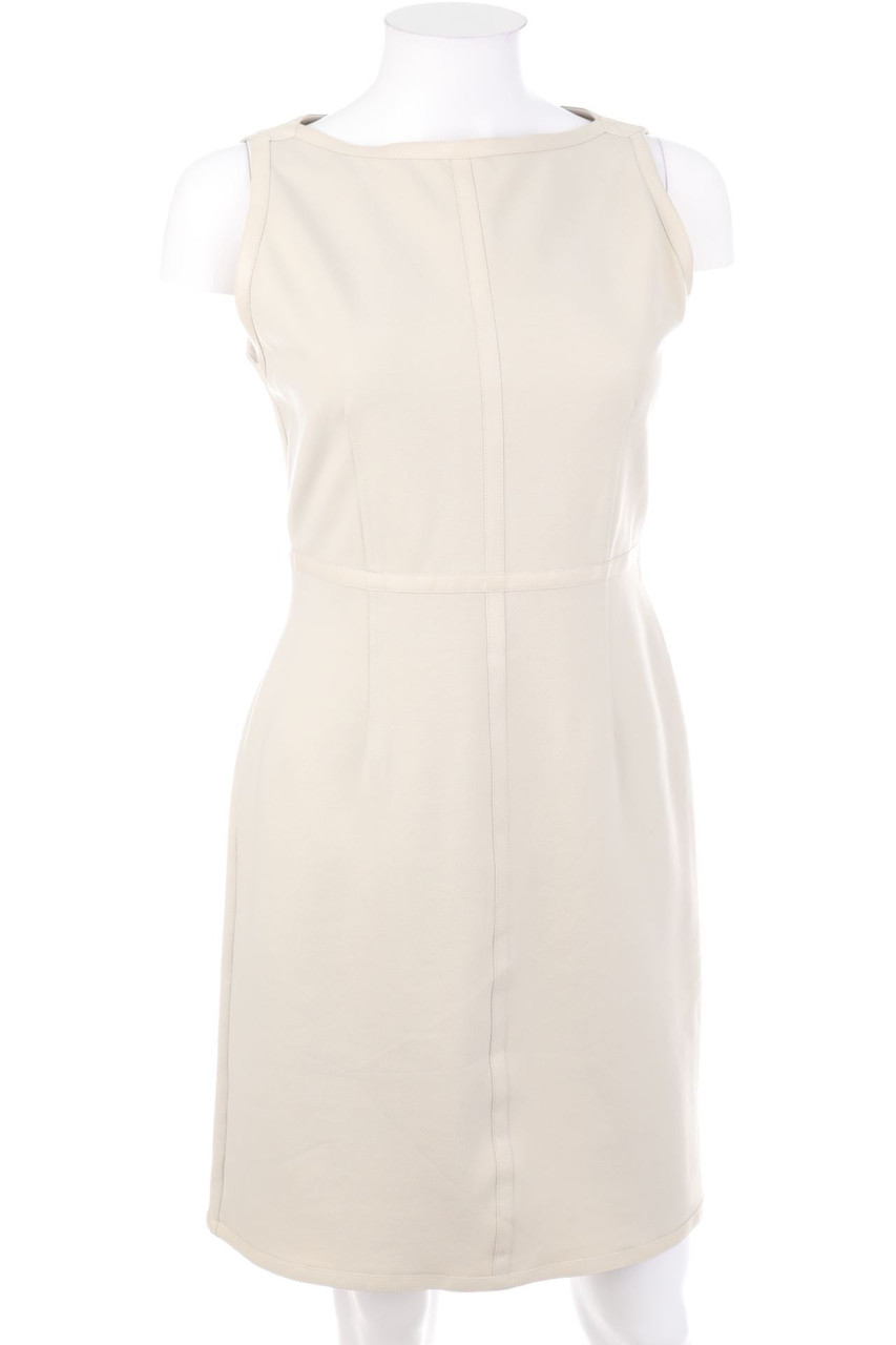 Ohne Label - Etui-Kleid mit Leder-Details - S