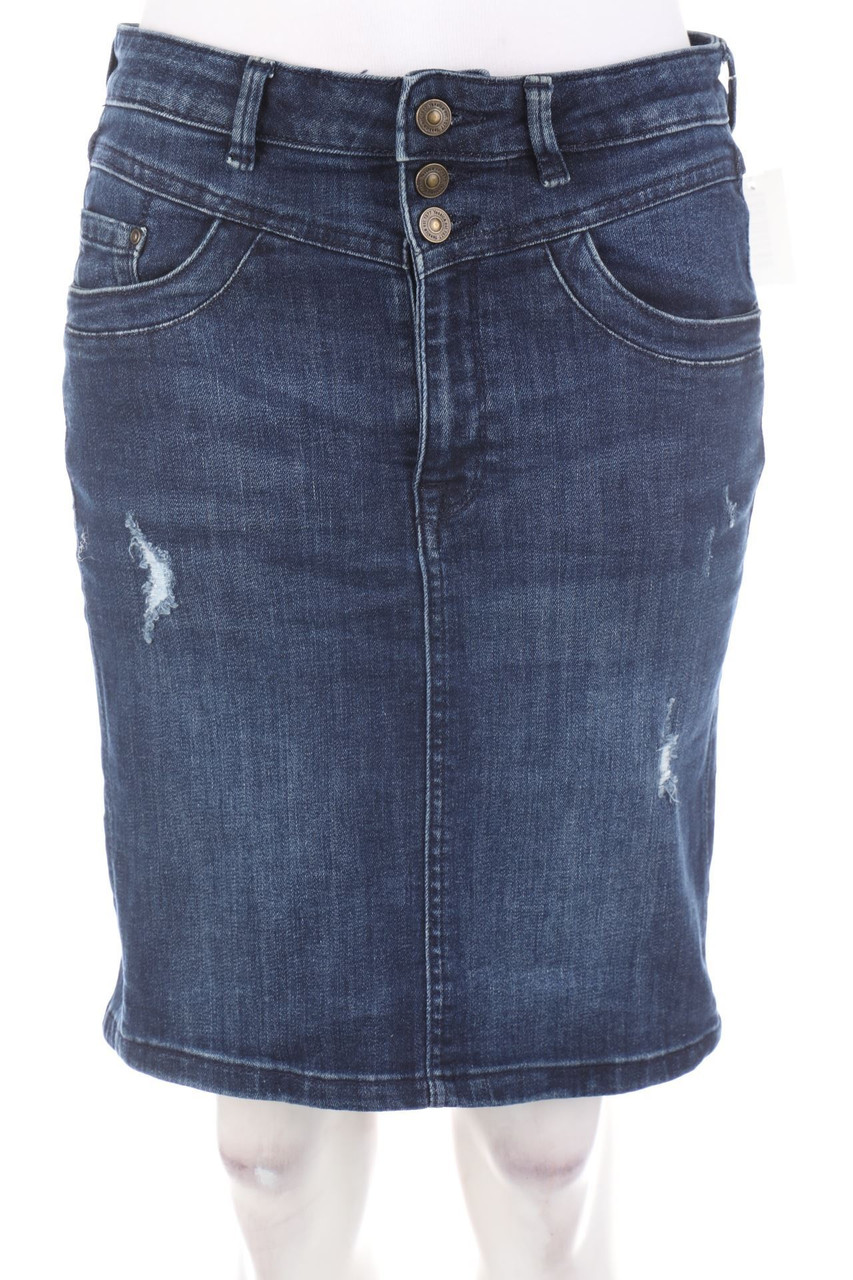 Yessica by C&A - distressed Mini-Jeansrock mit Logo-Knöpfen - D 36