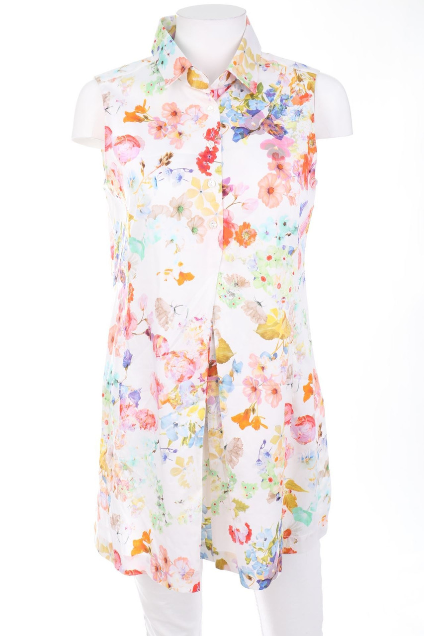 SECONDHAND - ärmellose Hemd-Bluse mit Schlitz - D 36