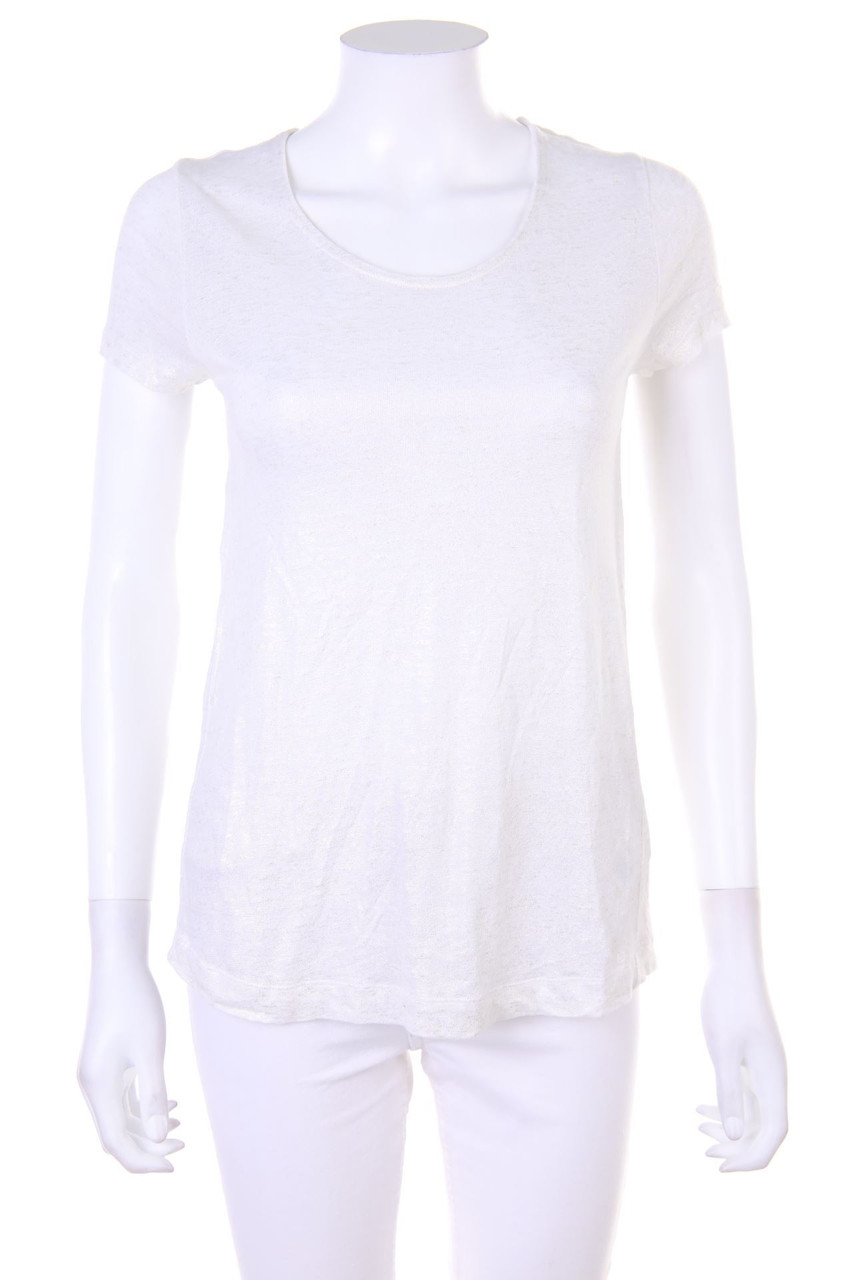 GERARD DAREL - Leinen-Kurzarm-Shirt mit Metallic-Effekt - D 32