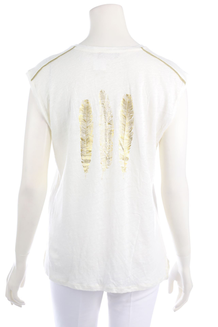 alberto bini - Leinen-Shirt mit Print - D 38