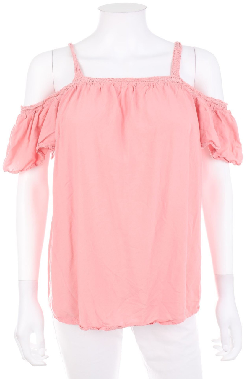 Ohne Label - Cold-Shoulder-Kurzarm-Bluse - D 40