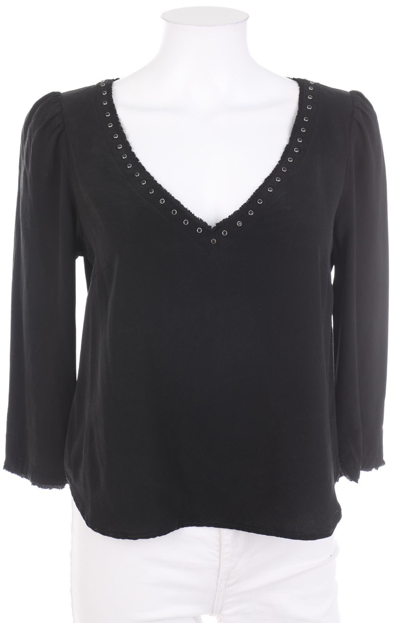 Ohne Label - distressed Bluse mit 7/8-Ärmel - D 34