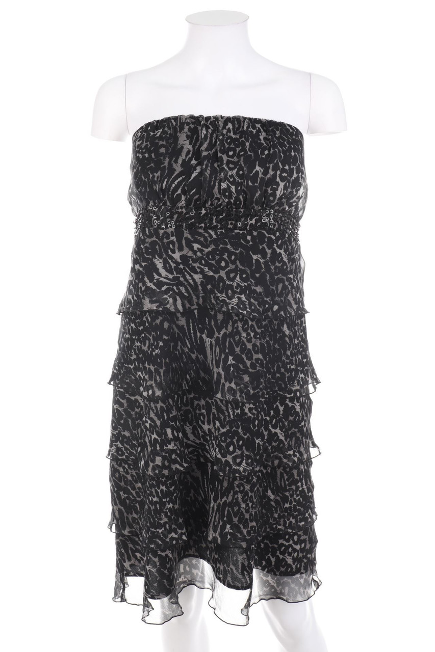 comma - Abendkleid mit Animal-Print im Layer Look - D 40