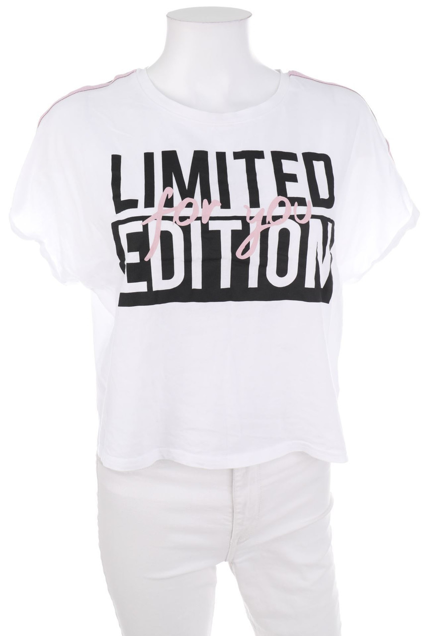 Ohne Label - Oversize-Cropped-Shirt mit Print - D 34-36