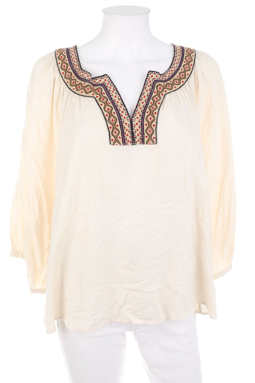 MANGO SUIT - Boho-Tunika-Bluse mit Stickereien - XS