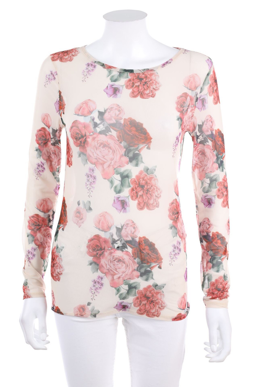 AMISU - Bluse mit Blumen-Print - S