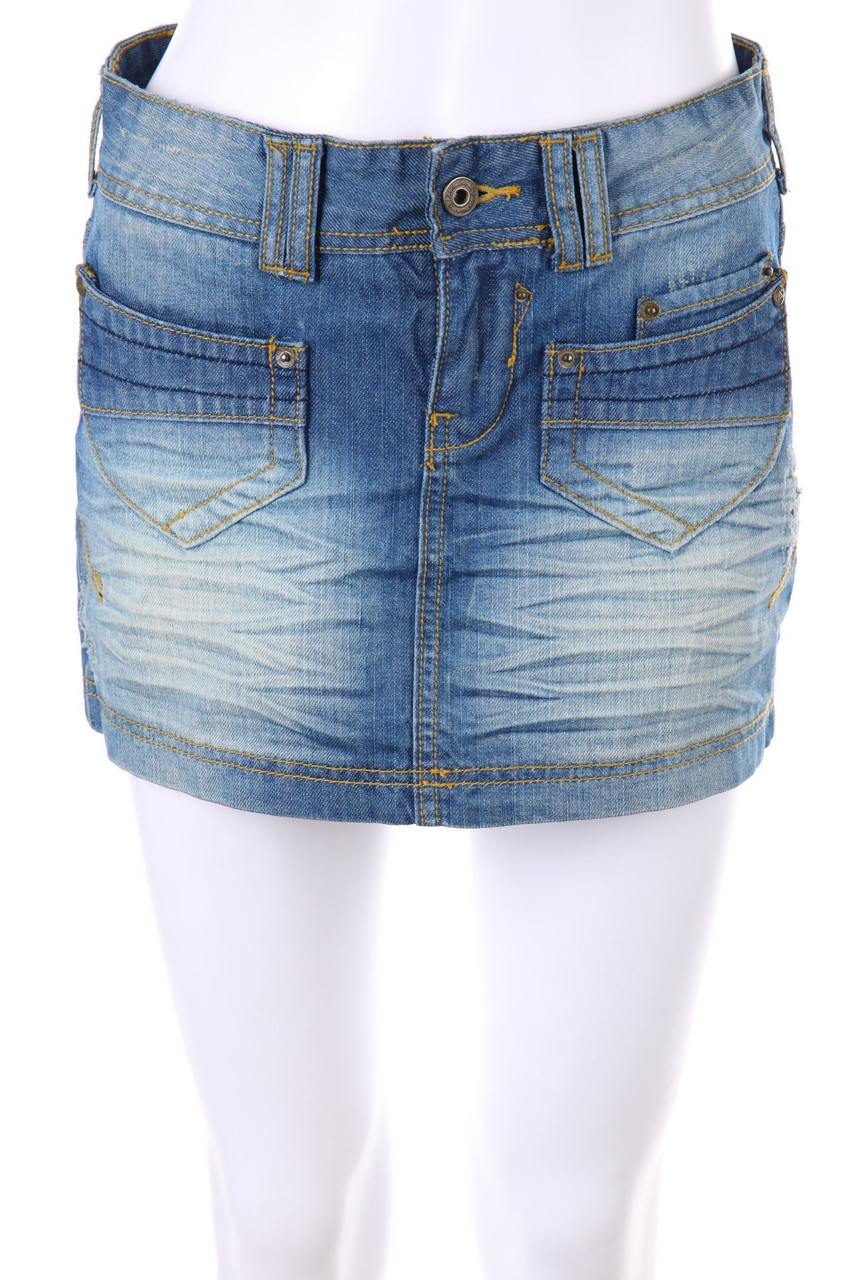 AMISU - distressed Mini-Jeansrock - D 34