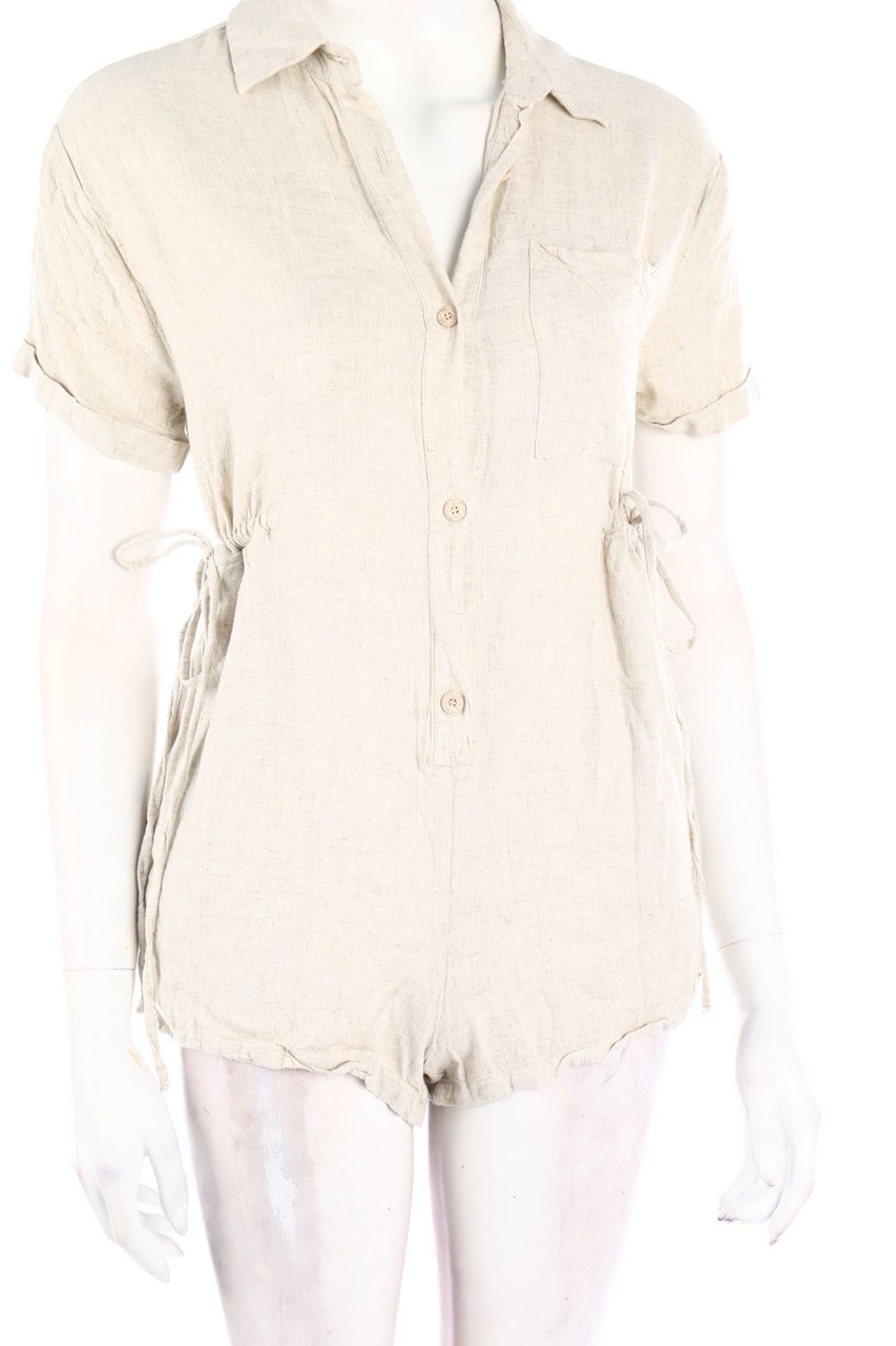 PULL&BEAR - Playsuit aus Leinen-Mix - S