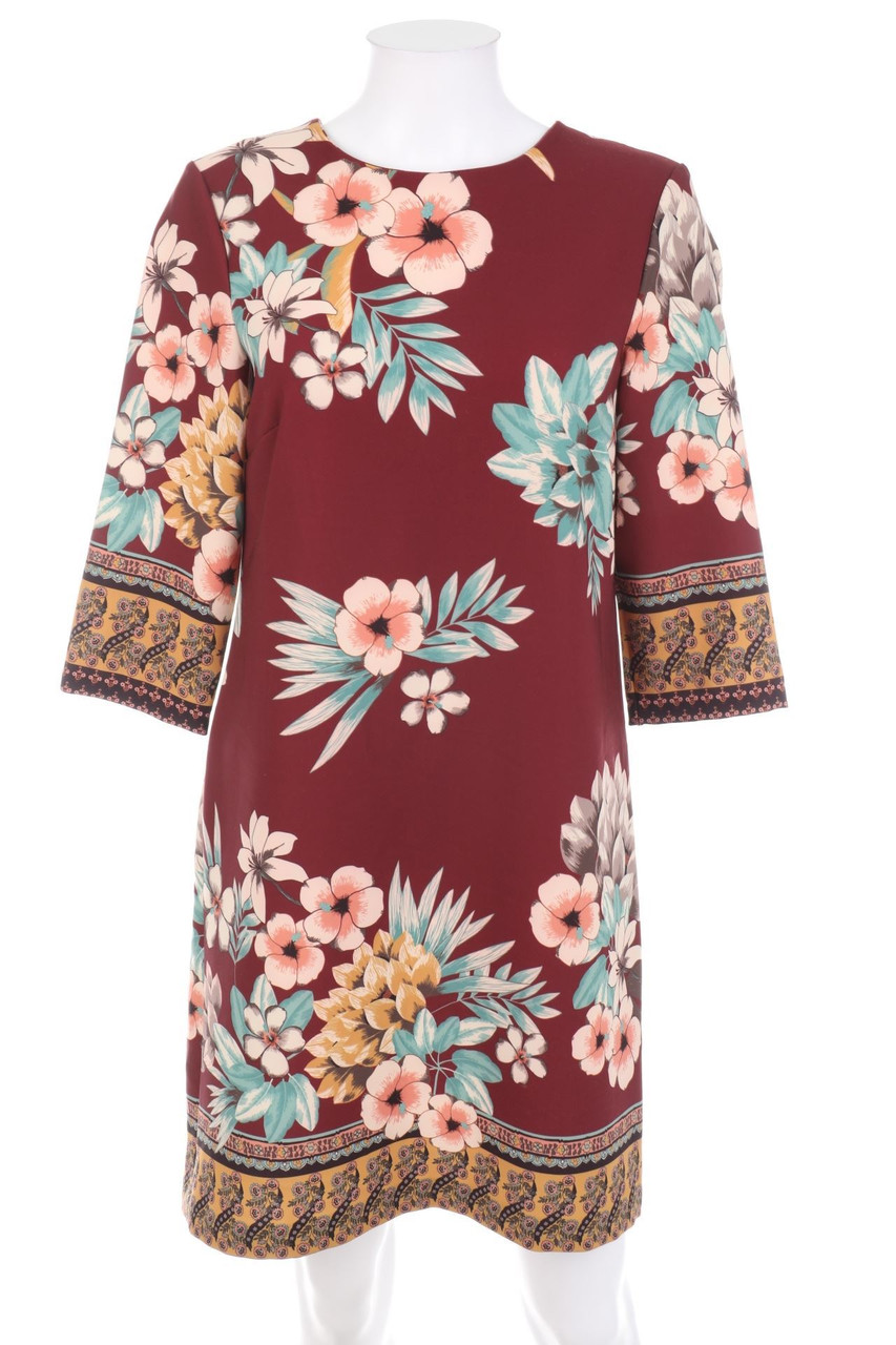 Ohne Label - Shift-Kleid mit Blumen-Print - M