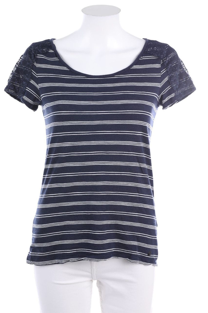 TOM TAILOR - Kurzarm-Bluse mit Streifen - XS