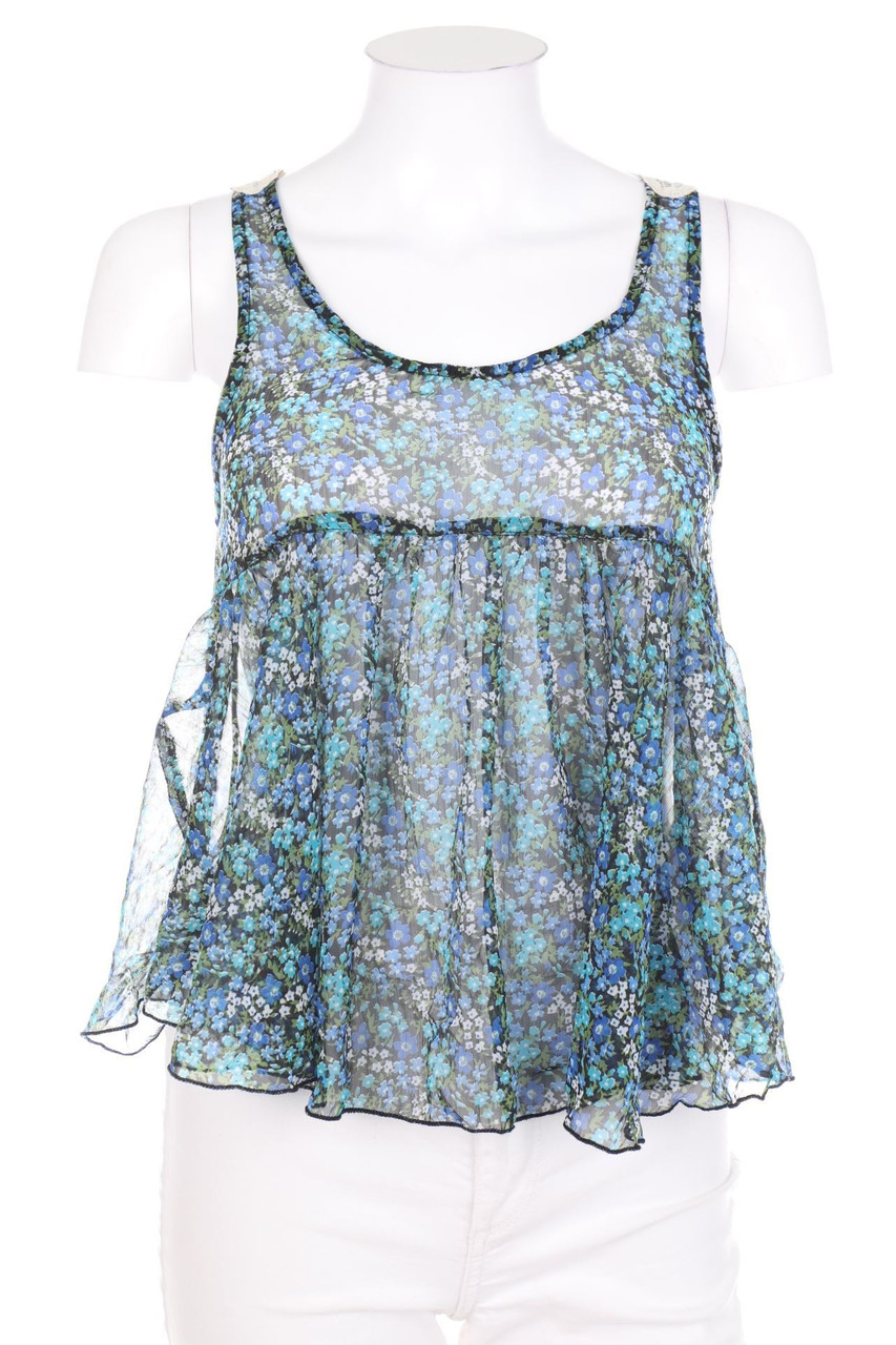 FLUTTERBYE - Chiffon-Blusentop mit Spitze - S