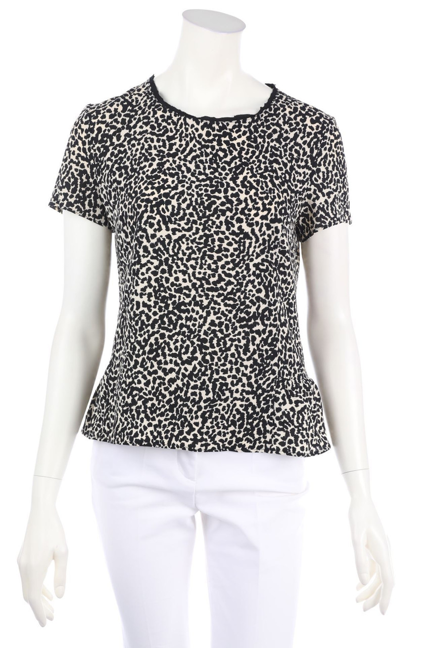 IKKS - Kurzarm-Bluse mit Leo-Print - D 34