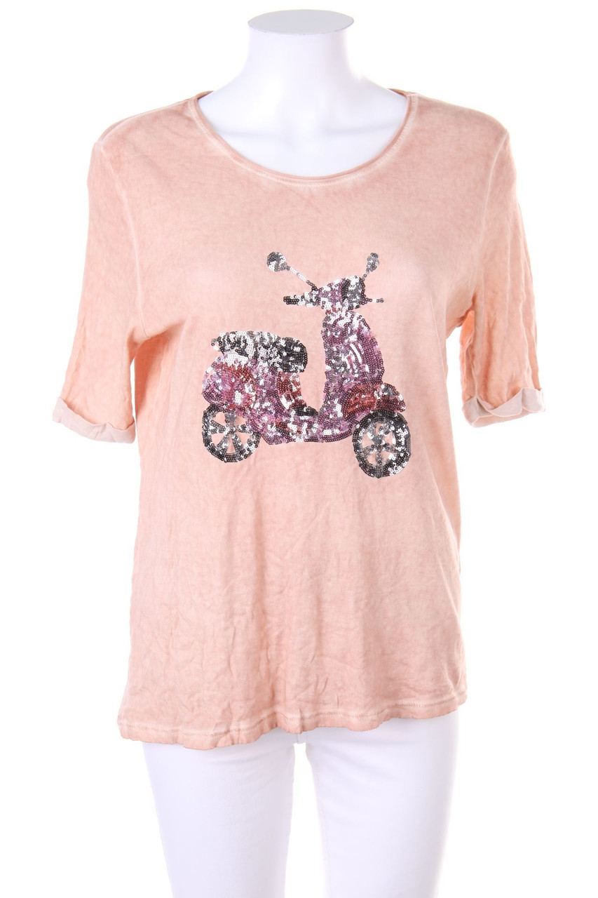 JOSEPH JANARD - Kurzarm-Shirt mit Pailletten - D 44