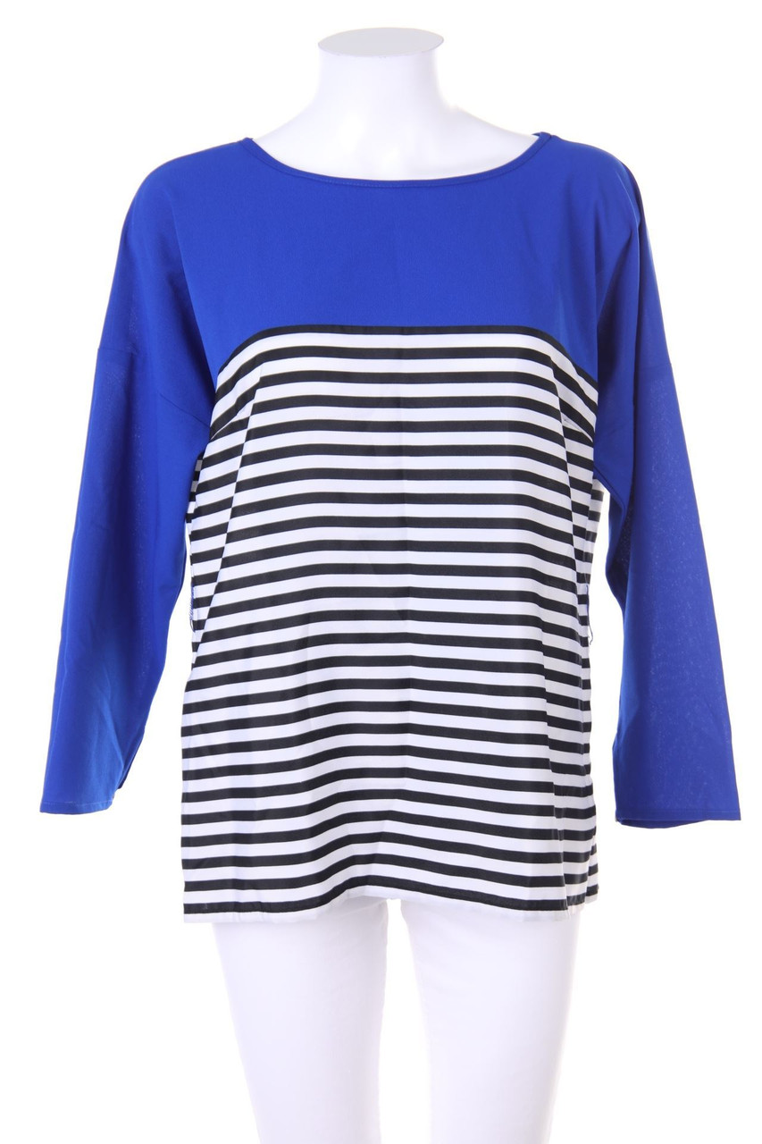 monnari - Streifen-Bluse mit 7/8-Ärmel - D 40