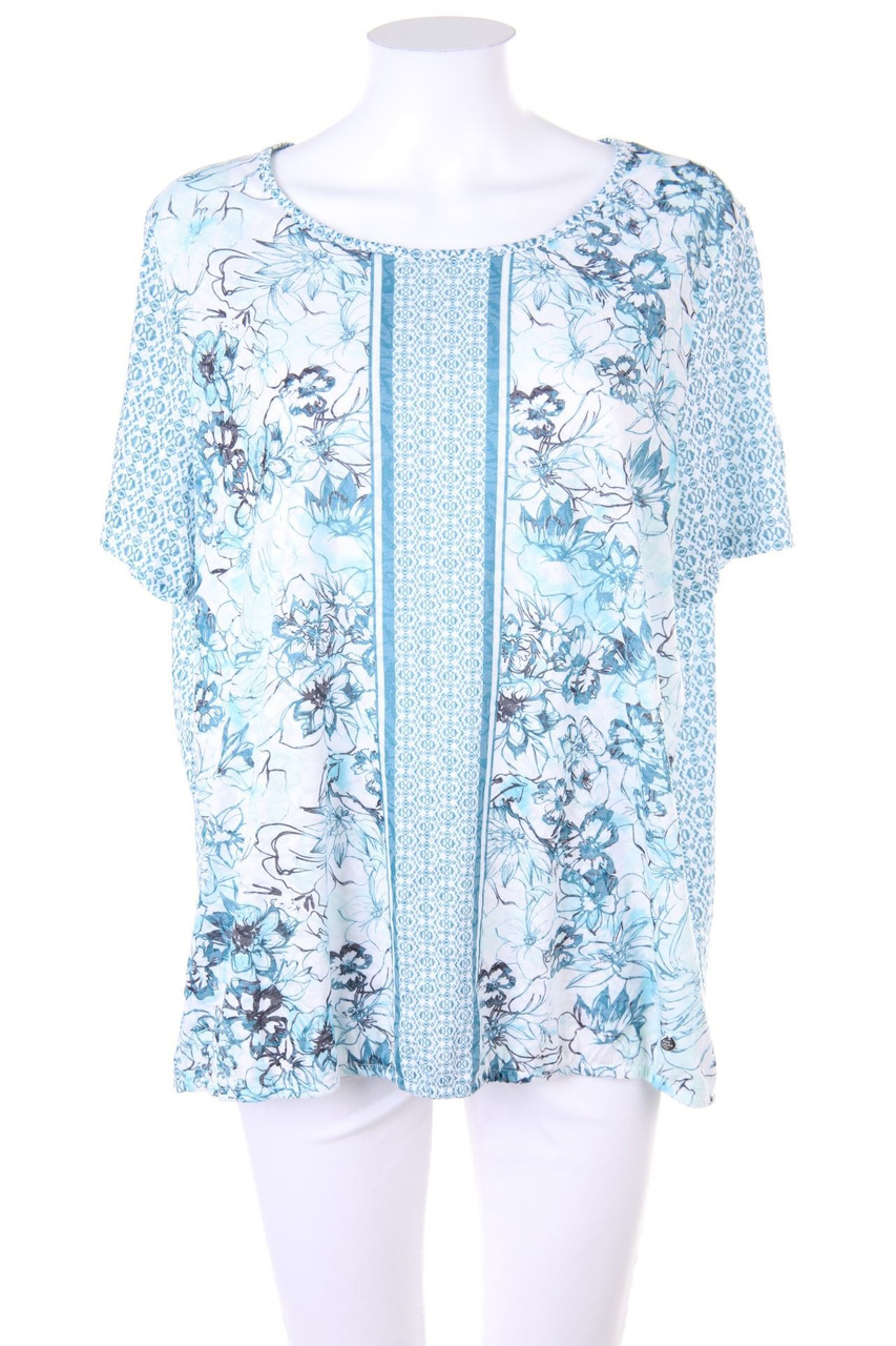 GINA LAURA - Kurzarm-Bluse mit Print - XL