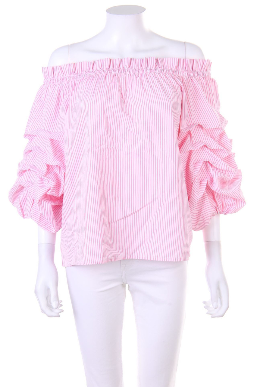 IVIVI - Carmen-Bluse mit Raffungen - M