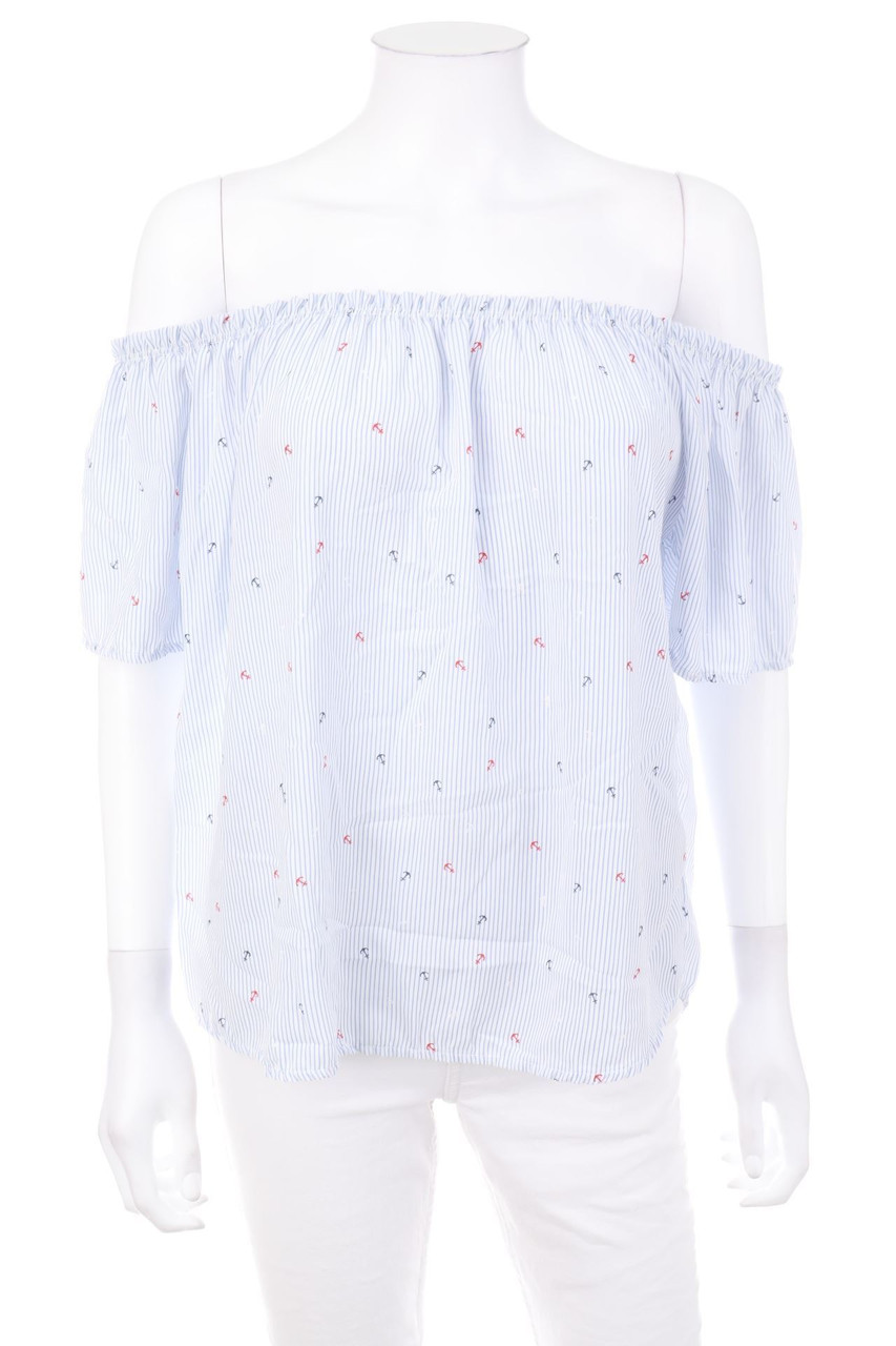 TODAY - Carmen-Bluse mit Streifen - S