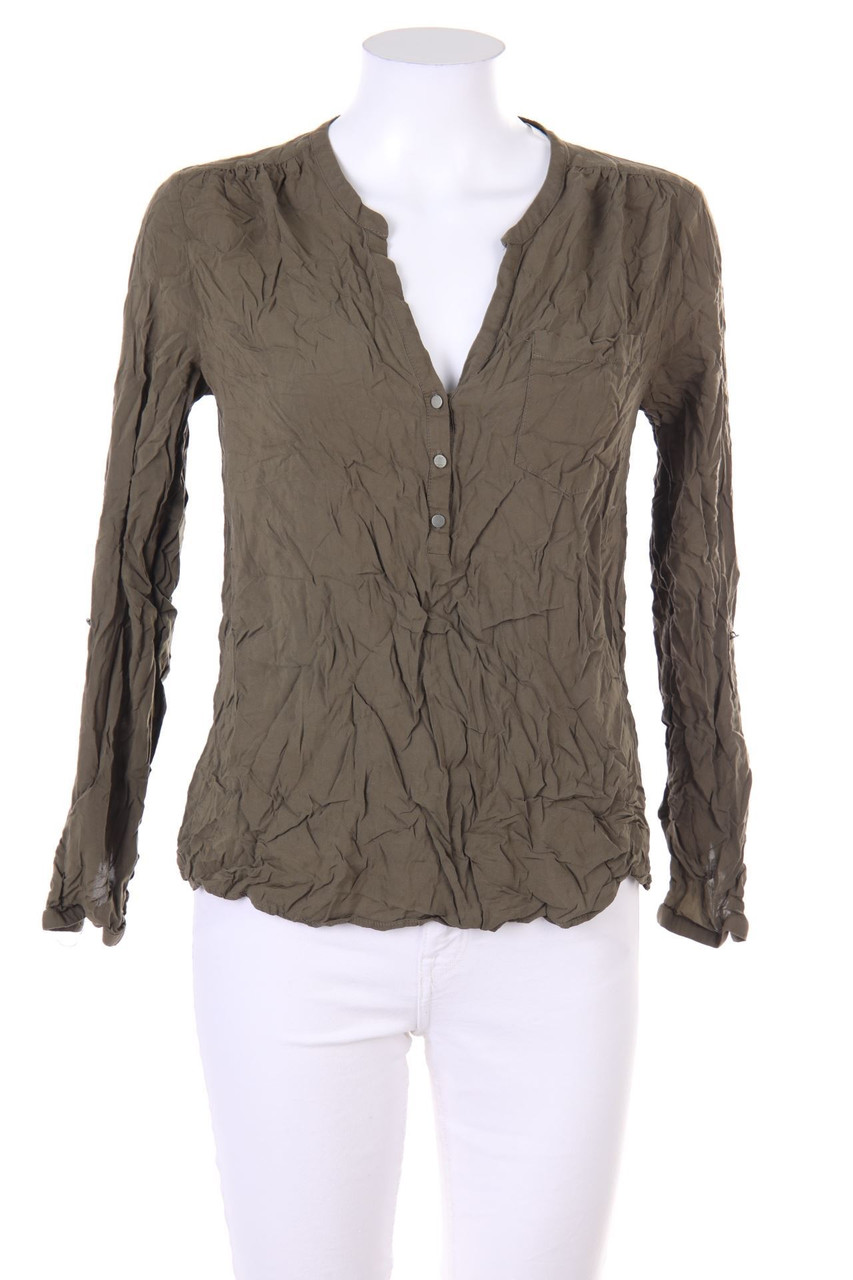 WE FASHION - Bluse mit Krempel-Ärmeln - M