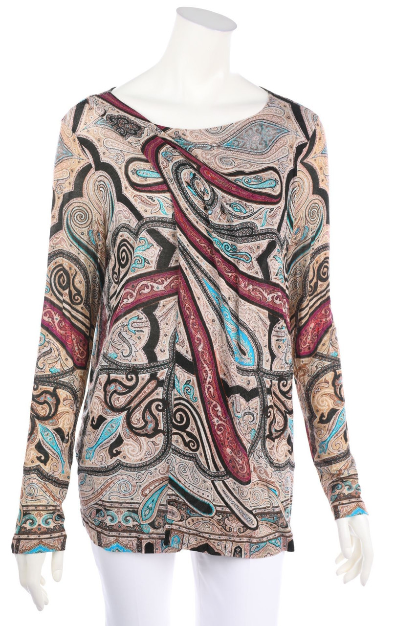 ETRO - Longsleeve-Shirt in Wickel-Optik mit Paisley-Print - D 38
