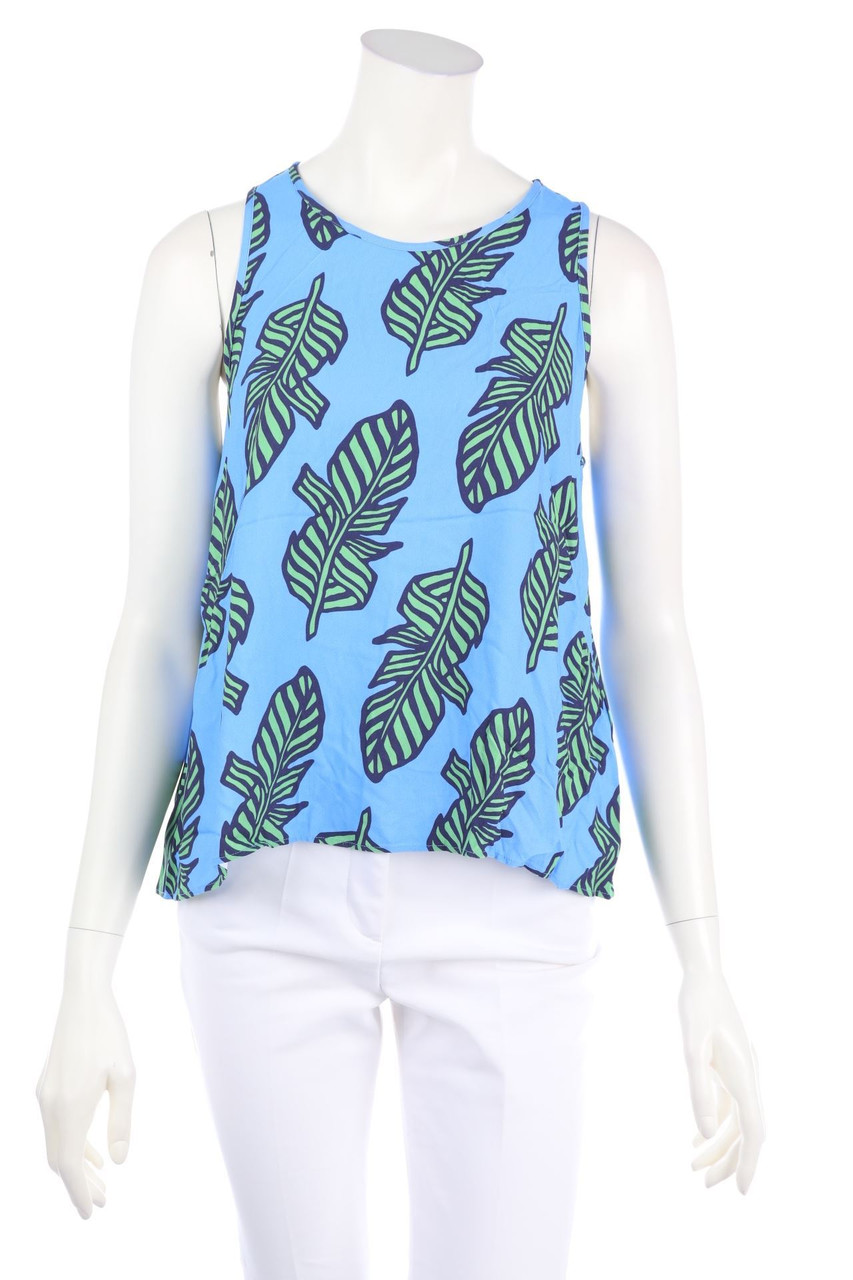 ODEEH - Blusentop mit Tropical Print - D 38