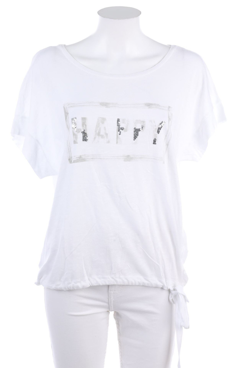 monari - Statement-Kurzarm-Shirt mit Pailletten - L