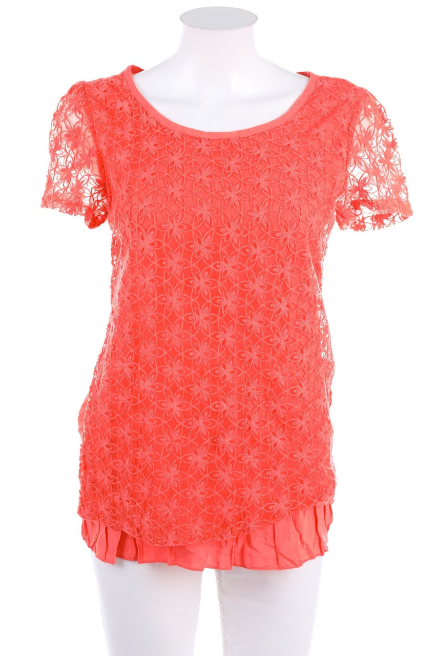 SECONDHAND - Kurzarm-Shirt mit Stickereien - M