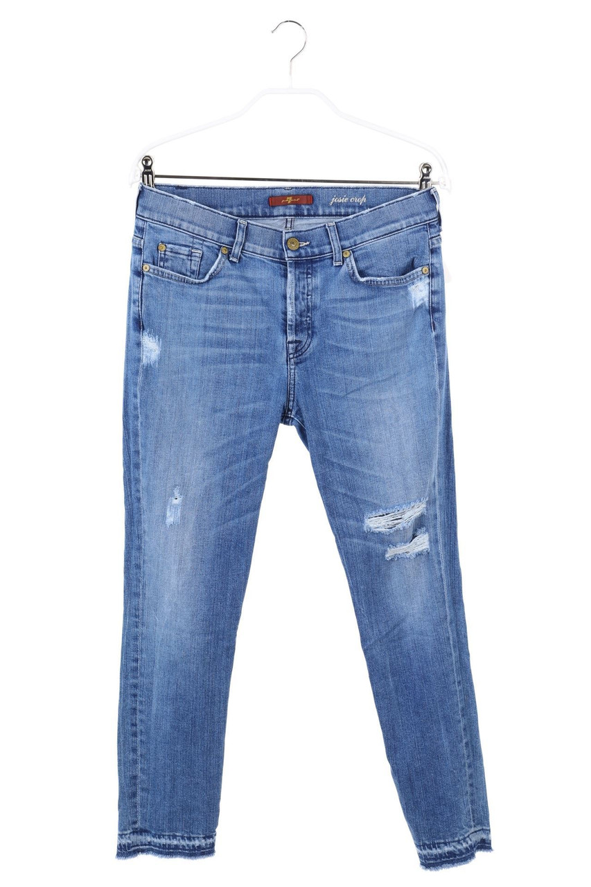 7 for all mankind - Cropped-Distressed Skinny-Jeans - W26