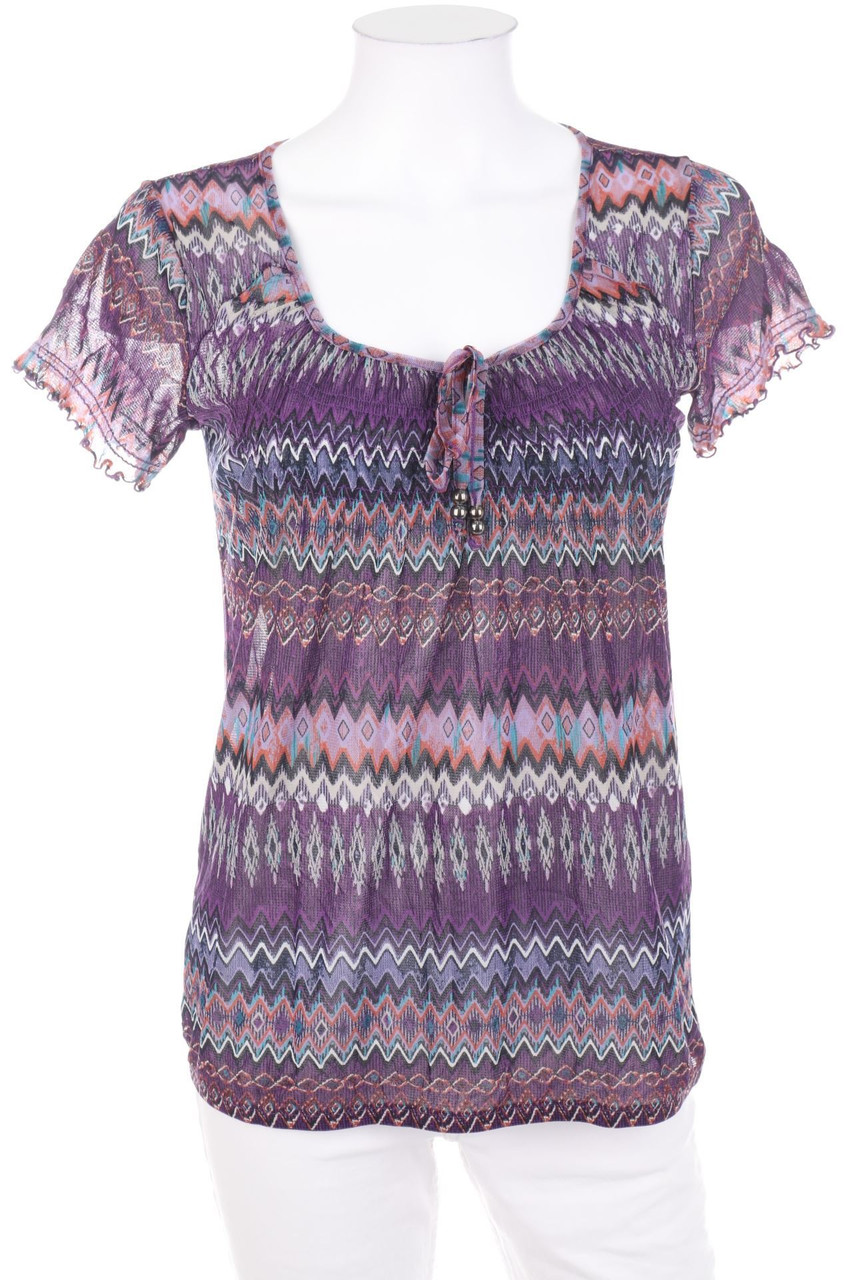 s.Oliver - Kurzarm-Bluse mit Ethno-Print - D 34