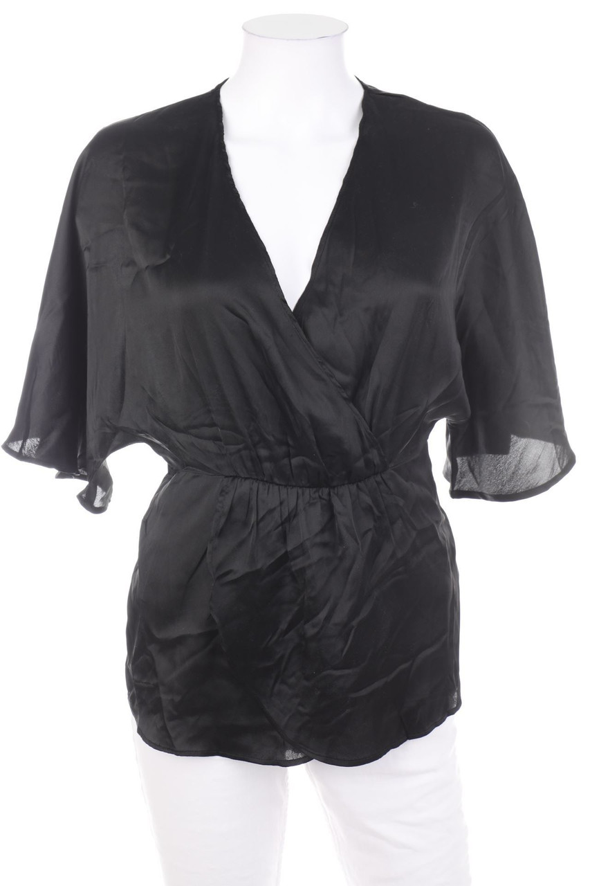 NA-KD - Kurzarm-Bluse aus Satin - D 34