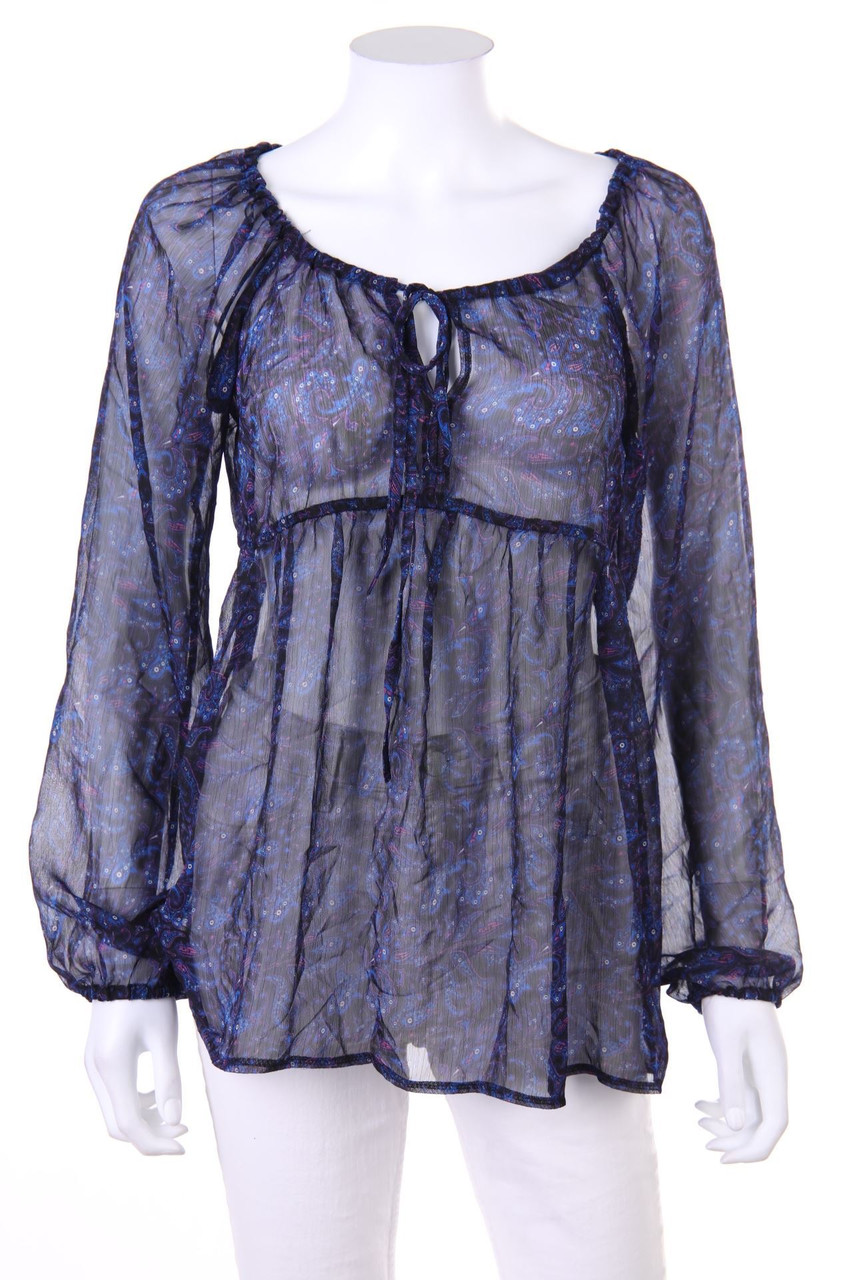 AMISU - Chiffon-Bluse mit floralem Muster - S