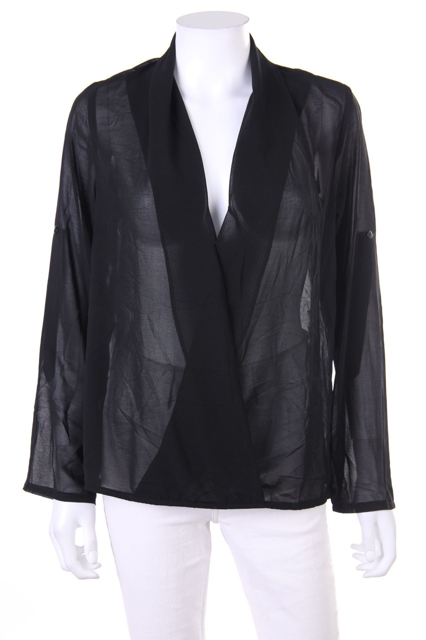 zebra - Bluse mit Krempel-Ärmeln - M