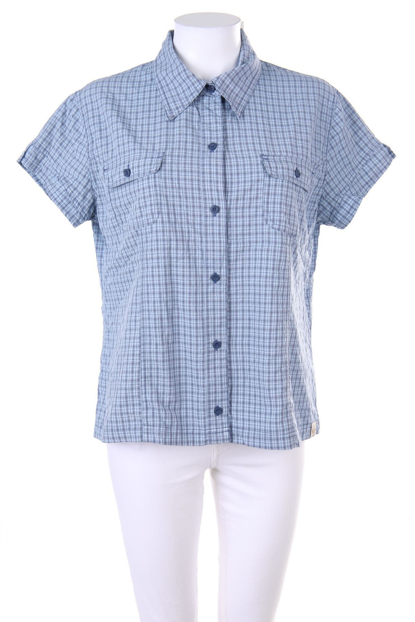 WWF - Kurzarm-Bluse mit aufgesetzten Taschen - L